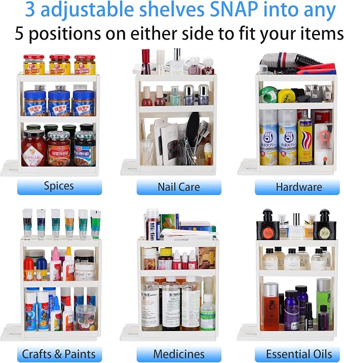 Medicine Organizer 2 Three-Decker Shelves Cabinet Storage Rack Organizer - Image 7