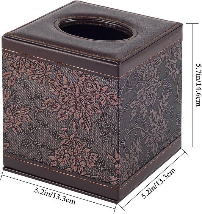 Tissue Box Cover Square, Modern Leather Tissue Box Holder - Image 8
