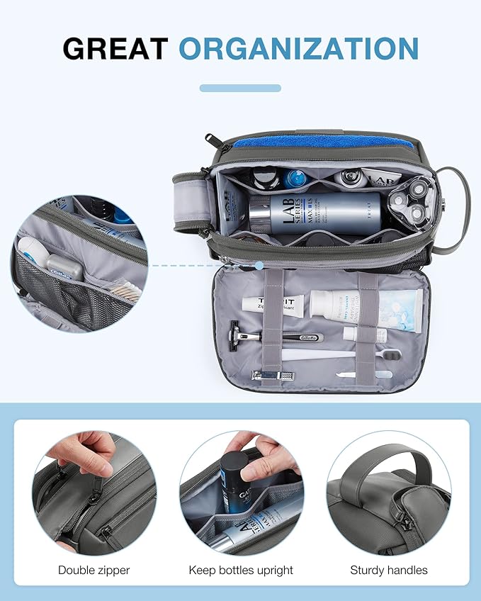 BAGSMART Toiletry Bag for Men, Large Travel Toiletry Organizer, Dopp Kit - Image 2