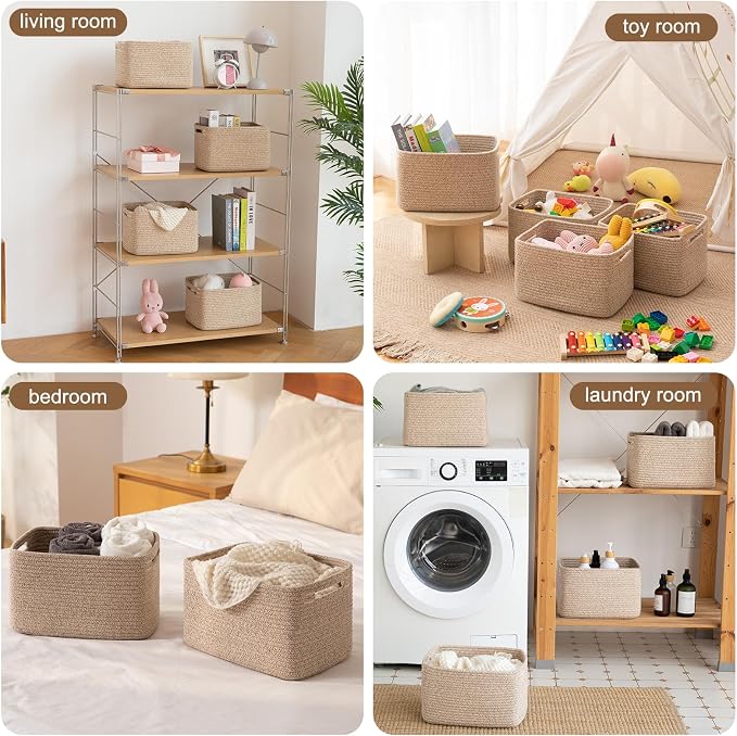 Storage Baskets for Organizing, Woven Decorative Baskets for Shelves - Image 5