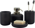 ZCCZ Black Bathroom Accessories Set 4 Pcs by zccz