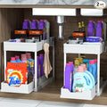 2 Pack Under Sink Organizer, 2 Tier Bathroom Cabinet Organizer by MEAFBIRD