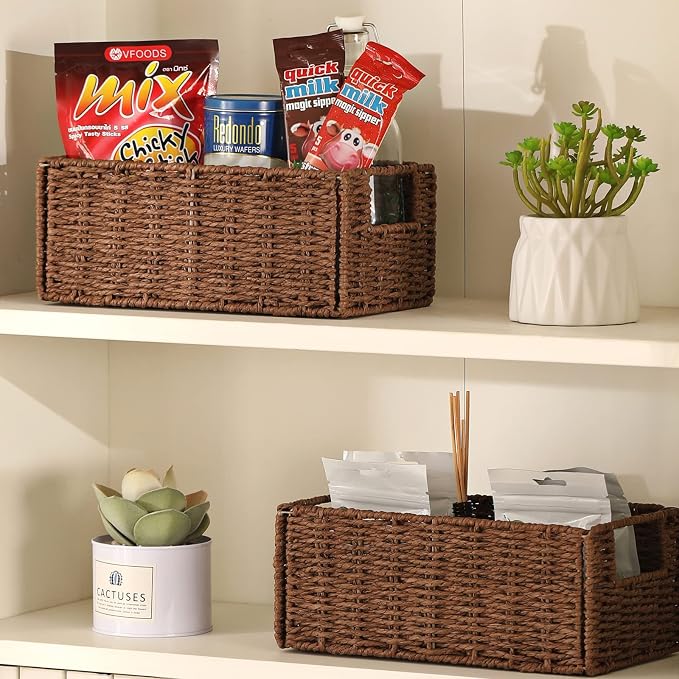 Vagusicc Wicker Storage Basket, Small Storage Baskets - Image 4