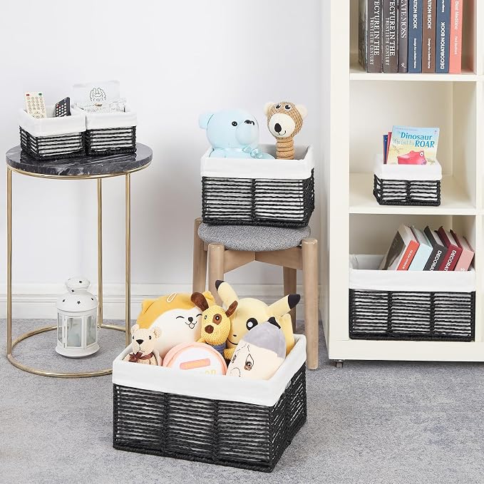 Vagusicc Wicker Storage Basket, 6 Pack Baskets - Image 4