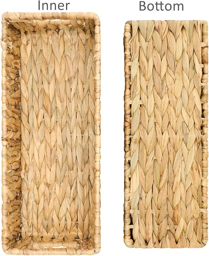 Nesting Small Wicker Basket, Water Hyacinth Toilet Paper Baskets Bathroom - Image 5