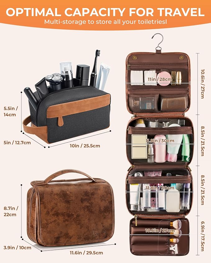 Elviros Hanging Travel Toiletry Bag Gift - Image 3