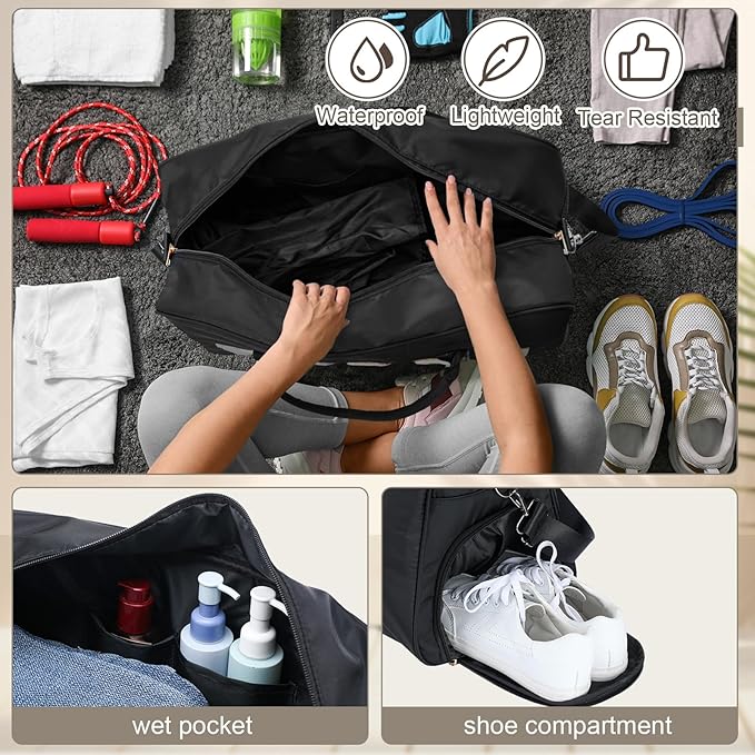 2 Pcs Wedding Weekender Bag Bride Groom Duffle Bag Chenille Letter Patch Travel - Image 5