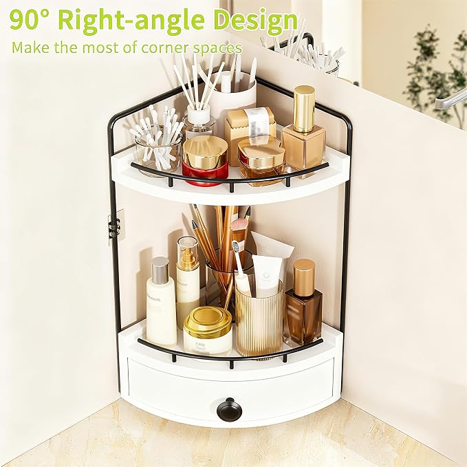 2-Tier Corner Bathroom Counter Organizer - Image 6