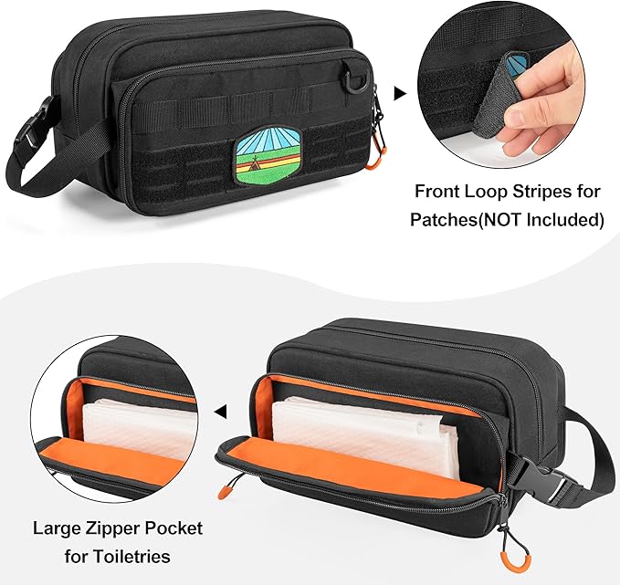 Tactical Toiletry Travel Bag for Men, Dopp Kit Shaving Organizer Case for - Image 4