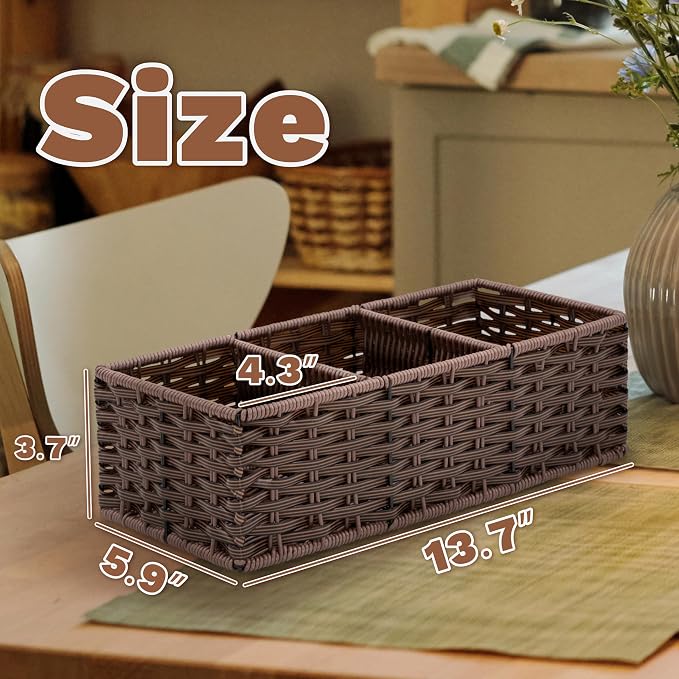 myHomeBody Wicker Basket With 3 Compartments, - Image 2