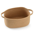 Cute Woven Gift Basket with Handle – Brown Storage Basket Empty, Gift Baskets by Unknown