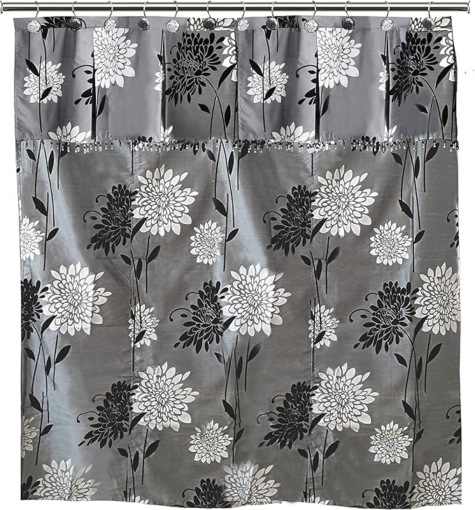 Zahari Home 13pc Erica Bathroom Fabric Shower Curtain Sets Bathroom Shower - Image 6