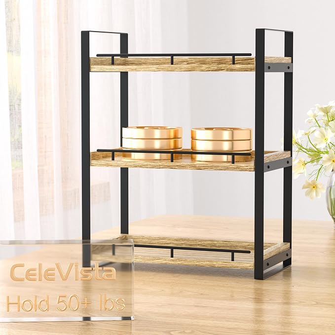 Bathroom Counter Organizer, 3 Tier Wood Countertop Shelf - Image 7