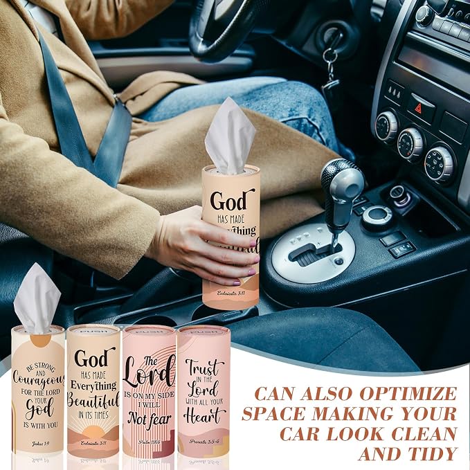 Outus 12 Pack Christian Car Tissues Cylinder Holder - Image 4