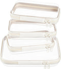 4 pcs Clear Zipper Pouches, Hard Shell Zipper Case, Toiletry Bag by WELPIRT