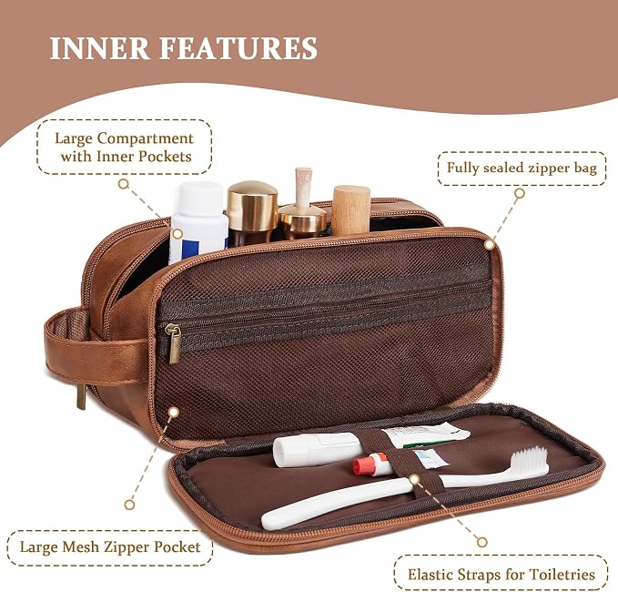 Janhavi Customized Gifts for Men, Waterproof Travel size Toiletries Bag - Image 5
