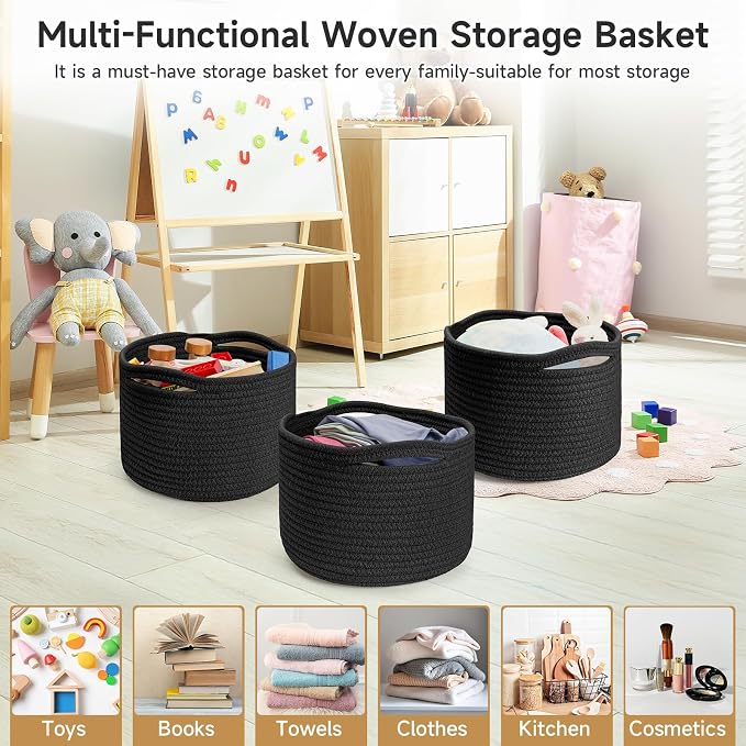 Small Rope Baskets for Storage, Baskets for Gifts Empty, Cute Round Woven Basket - Image 7