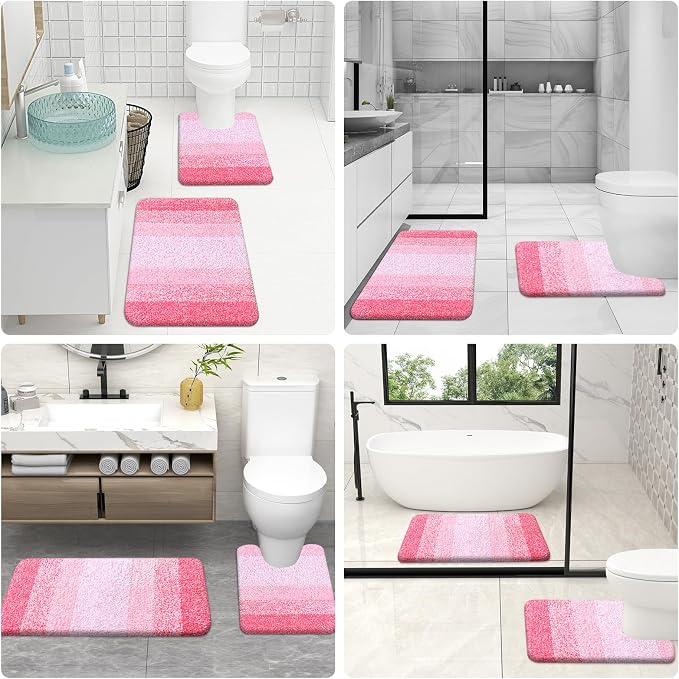 OLANLY Bathroom Rug Set 2 Piece, Soft Absorbent Microfiber Bath Rug Set - Image 8