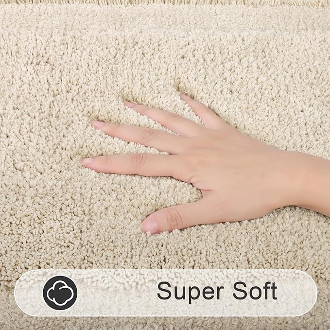 SHACOS Super Soft Bathroom Rugs Set of 2 Pieces 32x20 inch Fluffy Absorbent - Image 3