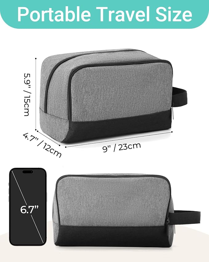 Elviros Travel Toiletry Bag for Men Hanging Dopp Kit Shaving Bag Toiletries - Image 3
