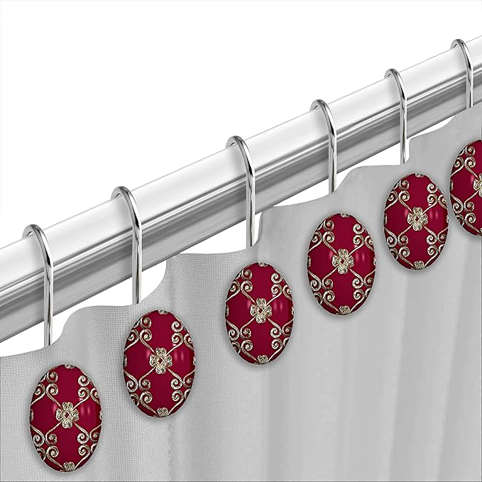 Zahari Home 13pc Elegant Rose Bathroom Shower Curtain Sets Elegant Shower - Image 5