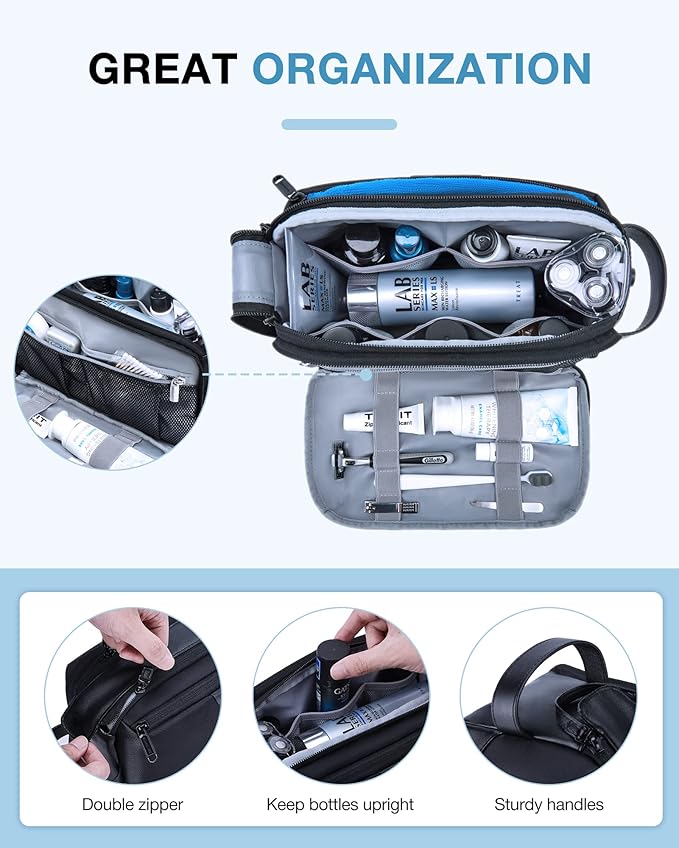 BAGSMART Toiletry Bag for Men, Large Travel Toiletry Organizer, Dopp Kit - Image 2