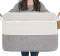 Goodpick Woven Storage Baskets for Organizing 22”x17”x12” Large Blanket Basket by Goodpick