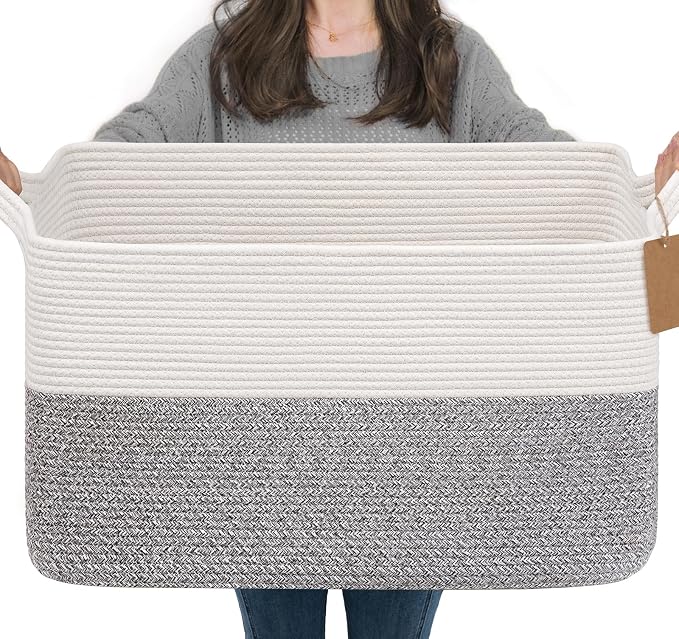 Goodpick Woven Storage Baskets for Organizing 22”x17”x12” Large Blanket Basket by Goodpick