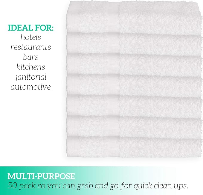 GREEN LIFESTYLE Bulk Washcloths 12x12 50 Pack - Image 6