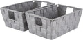 Simplify 2 Pack Small Woven Storage Shelf Basket | Organization | Bathroom | by Simplify