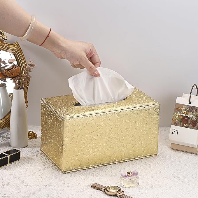 Sumnacon Tissue Box Cover Rectangle Leather Tissue Box - Image 2