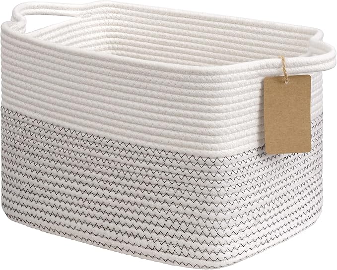 Goodpick Woven Storage Basket, Cotton Rope Baby Laundry Basket by Goodpick
