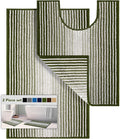 Bathroom Rugs Sets 2 Piece, Toilet Rugs U-Shaped, Contour Bath Mat Set by BSICPRO