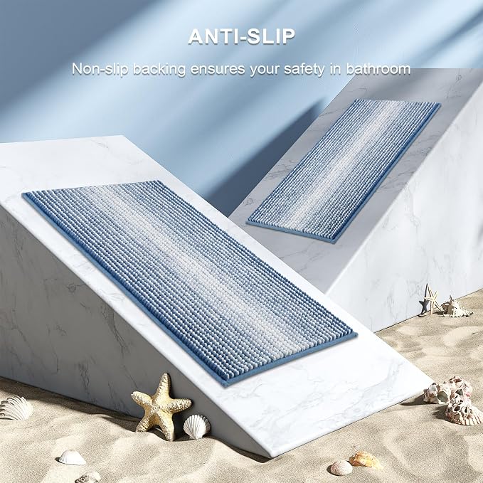 BSICPRO Bathroom Rugs and Mats Sets, 2 Piece Thick Absorbent Chenille Bath Mat - Image 5
