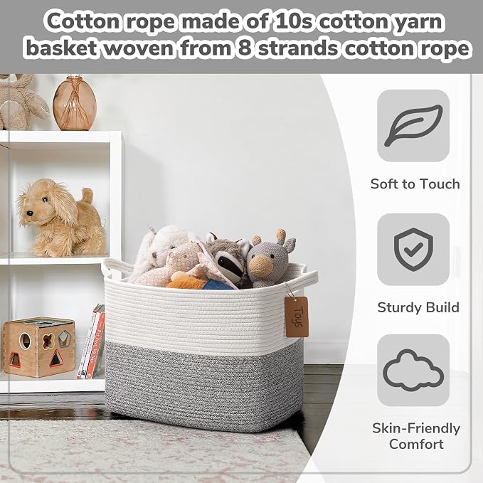 Goodpick Woven Storage Basket, Cotton Rope Baskets - Image 5