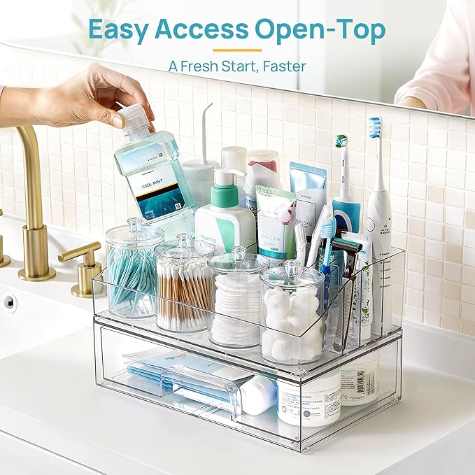 Vtopmart 6 PCS Bathroom Countertop Organizer, 1 Divided Tray - Image 4