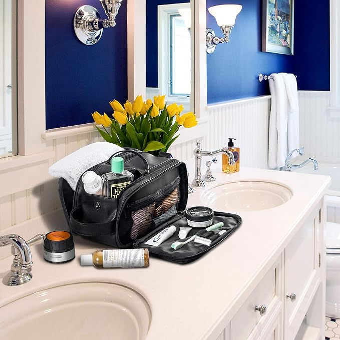 Elviros Travel Toiletry Bag for Men, Shaving Dopp Kit Water-resistant Bathroom - Image 7