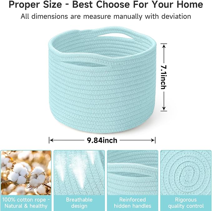 Small Rope Baskets for Storage, Baskets for Gifts Empty, Cute Round Woven Basket - Image 2