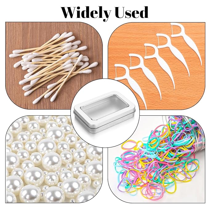 2 Pack Cotton Swab Holder for Travel Portable Metal Floss Pick Case - Image 2