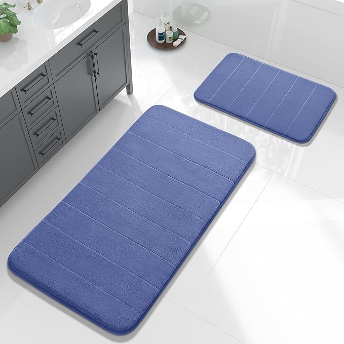 Yimobra Large Bath Mat Set 2 Piece- Super Soft Absorbent Quick Dry Memory Foam by Yimobra