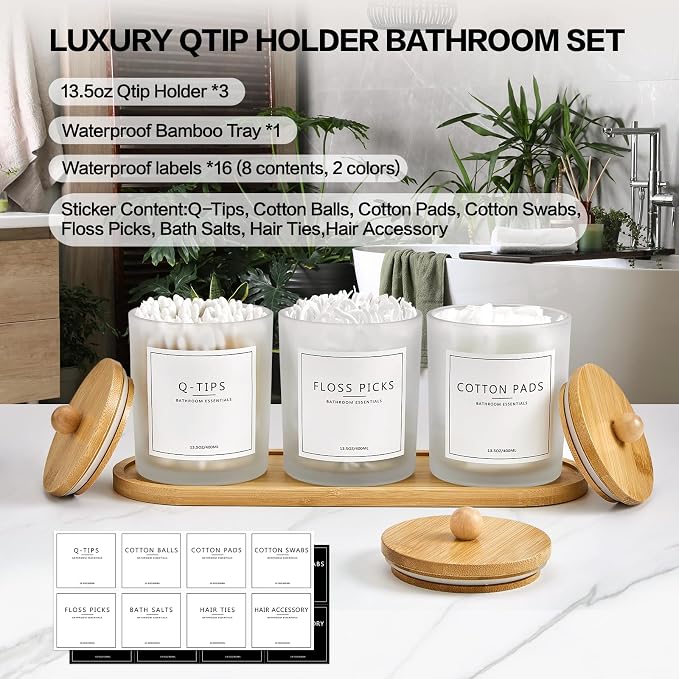 3 Pack Qtip Holder Bathroom Set - Image 2