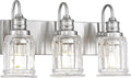Bathroom Light Fixture, HWH 3-Light Vanity Light Brushed Nickel Modern Bathroom by HWHINVESTMENT