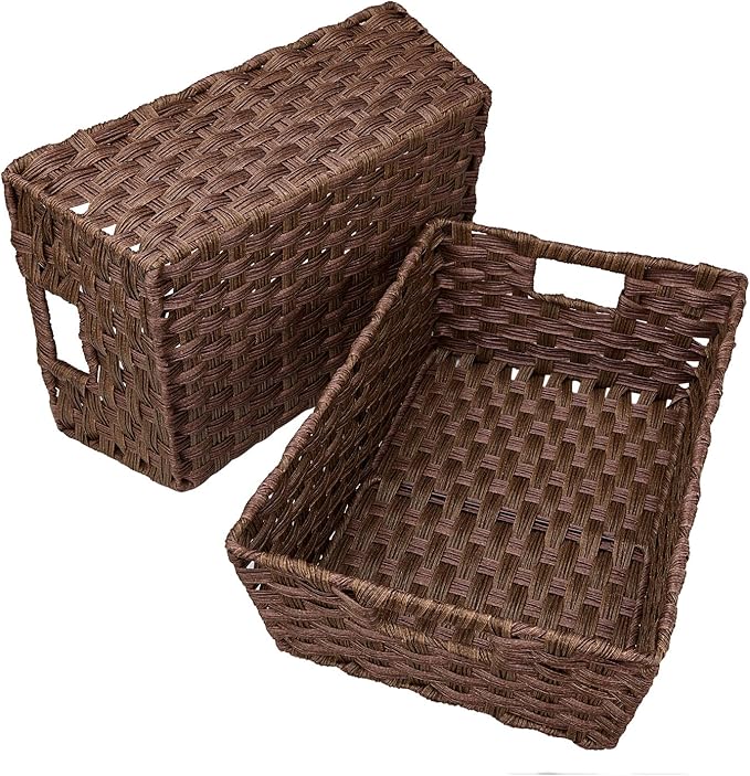 Large Wicker Storage Basket, Metal Frame, Washable Waterproof, Woven Basket - Image 3