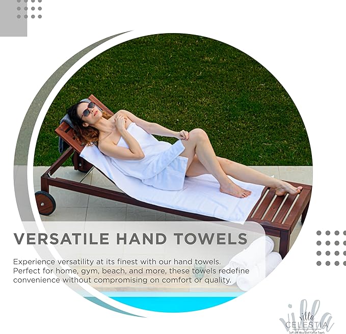 100% Cotton Hand Towel Set of 2, Sustainable, Highly Absorbent, Quick Drying - Image 6