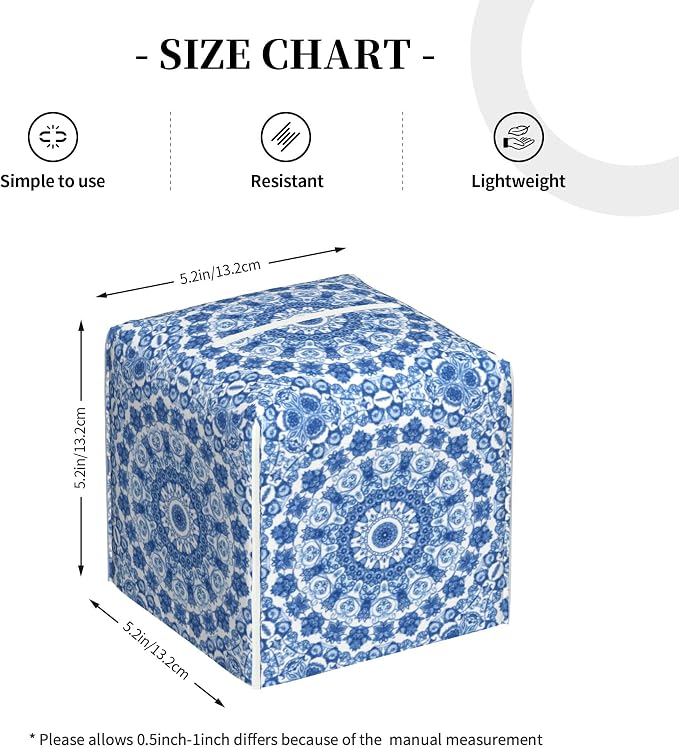 Boho Mandala Flower Tissue Box Cover Square - Image 4