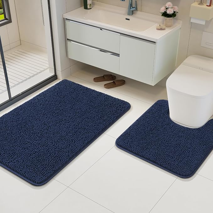 AROGAN Bathroom Rug Sets 2 Piece, Washable Bath Rug, Absorbent Soft Non Slip - Image 2