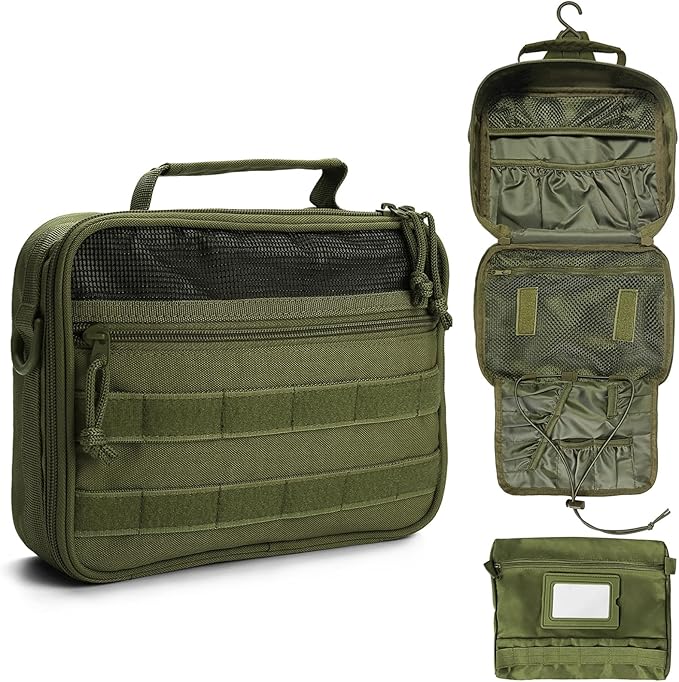 SMONT Tactical Toiletry Bag for Men, 9.5" Hanging Dopp Kit Shaving Hygiene Bag by SMONT