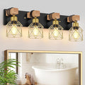 FadimiKoo Farmhouse Bathroom Vanity Light Fixtures, 4-Light Wood Bathroom by FadimiKoo