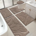 HEBE Bathroom Rugs Sets 5 Piece, Soft Absorbent Microfiber Bath Mat by HEBE