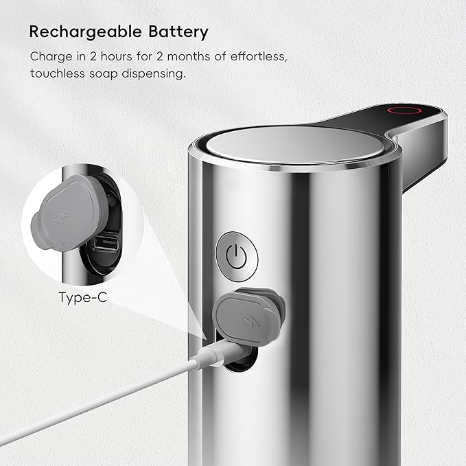 EKO Aroma 9 fl oz Automatic Liquid Soap Dispenser, Rechargeable & - Image 4